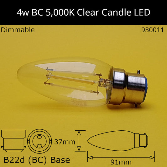 B22D (BC) / 5000K - Neutral Daylight / 4W - Dimmable
