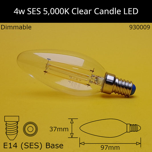 E14 (SES) / 5000K - Neutral Daylight / 4W - Dimmable