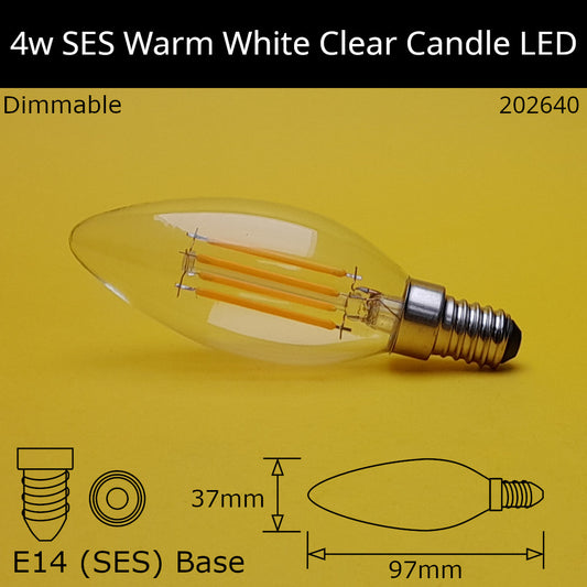E14 (SES) / 2,700k - Warm White / 4W - Dimmable