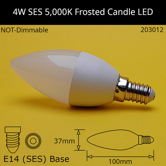 E14 (SES) / 5,000k - Neutral Daylight / 4W (=35W) - Frosted