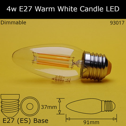 E27 (ES) / 2,700k - Warm White / 4W - Dimmable