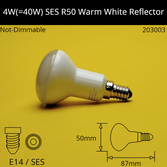 4W SES R50 230V Warm White 3,000K Reflector LED