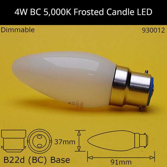 B22D (BC) / 5,000k - Neutral Daylight / 4W - Dimmable