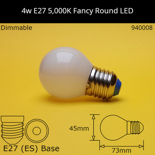 E27 (ES) / 5,000k - Neutral Daylight / 4W - Dimmable