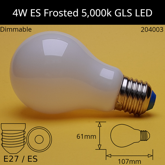E27 (ES) / 5,000k - Neutral Daylight / 4W - 500lm - Dimmable