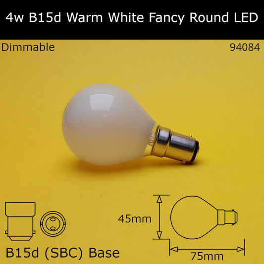 B15d (SBC) / 2,700k - Warm White / 4W - Dimmable