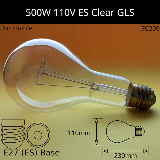 110V - 130V / E40 (GES) / 500W - GLS - Clear