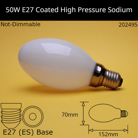 50W ES Elliptical High Pressure Sodium (HPS / SON) - External Ignitor