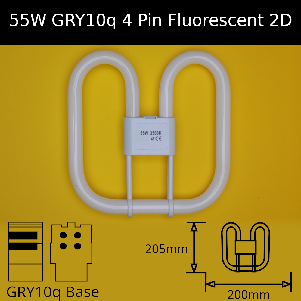 55W GRY10q (4 Pin) 2D Compact Fluorescent