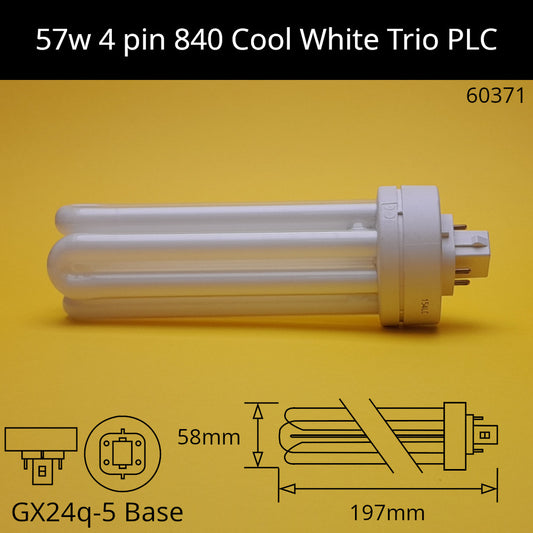 57W GX24q (4 Pin) PLC Trio 4,000K Cool White 840 Compact Fluorescent