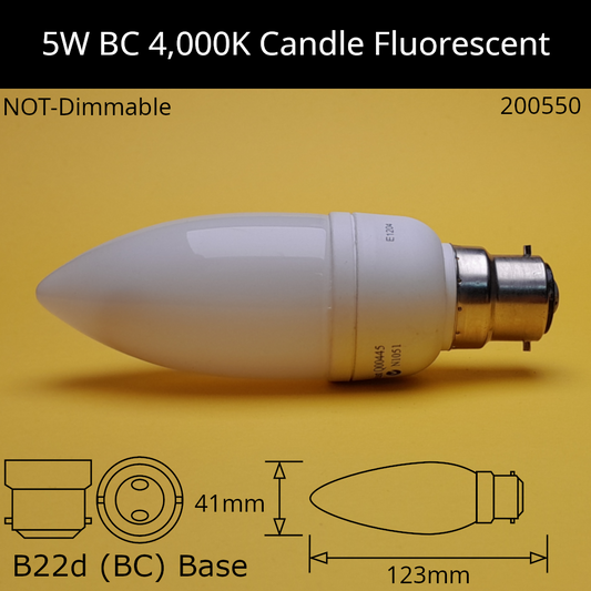B22d (BC) / 4,000K - Cool White / 5W