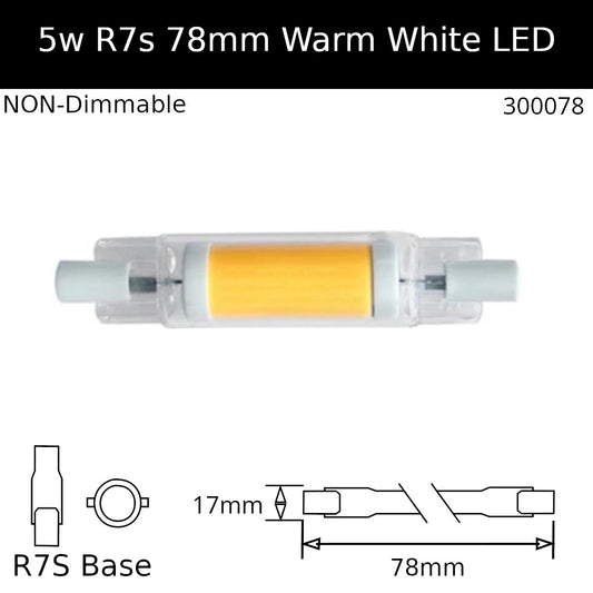 78mm / 5W - NON Dimmable / 3,000K - Warm White