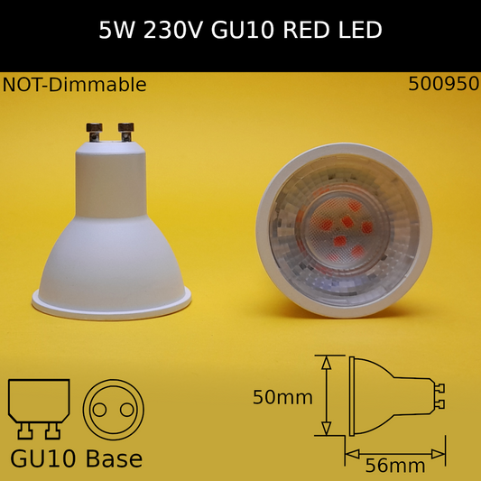 5W 230V GU10 Red LED