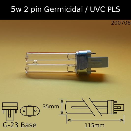 5W G23 (2 Pin) PLS UVC Germicidal Fluorescent