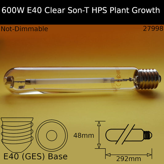 600W GES Tubular Super Plant Growth High Pressure Sodium (HPS / SON-T)