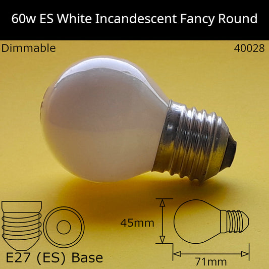 E27 (ES) / 60W - White / Under 100 - No Discount