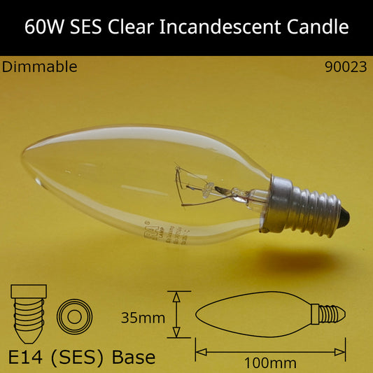 E14 (SES) / 60W - Clear / Under 100 - No Discount