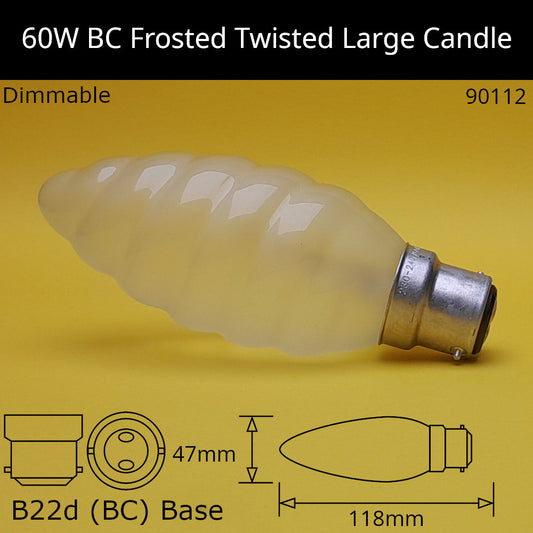 B22D (BC) / Frosted Twisted / 60W