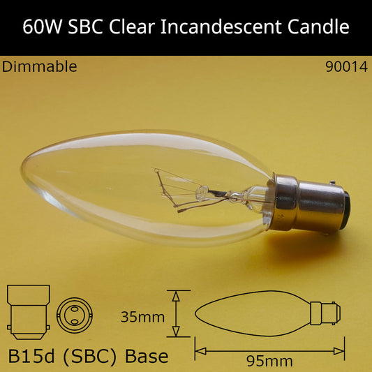 B15D (SBC) / 60W - Clear / No Discount Available
