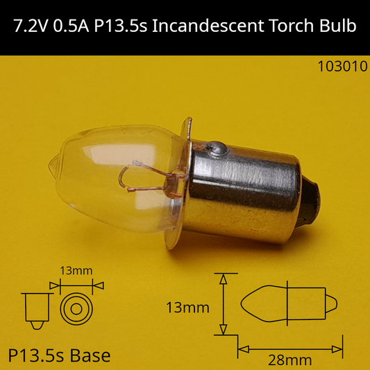 P13.5S / 7.2V / 3.6W - 0.5A