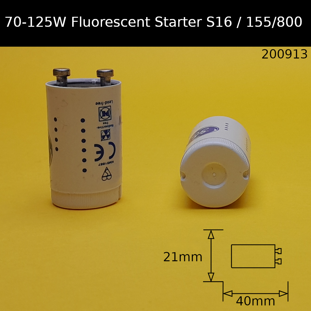 70-125W Fluorescent Starter - S16 / 155/800