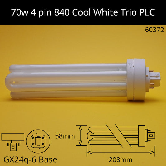 70W GX24q-6 (4 Pin) PLC Trio 4,000K Cool White 840 Compact Fluorescent