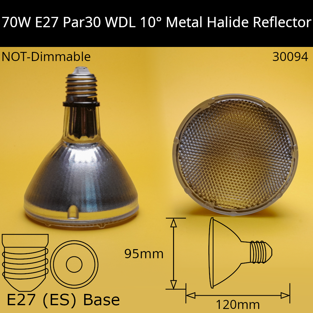 70W ES Par30 WDL 10° Reflector Metal Halide