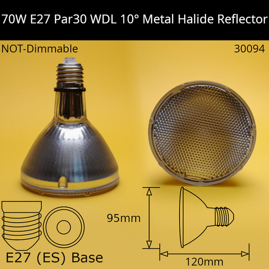 70W ES Par30 WDL 10° Reflector Metal Halide