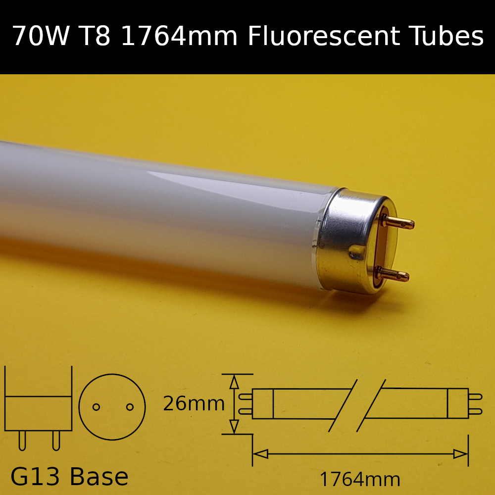 70W T8 1764mm Fluorescent Tubes