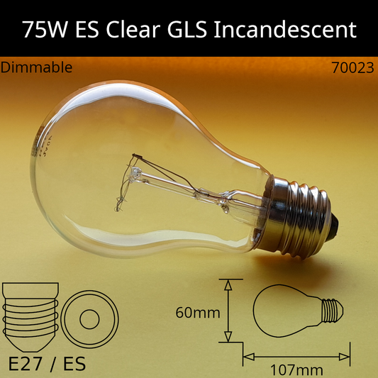 E27 (ES) / 75W - Clear / Under 10 - No Discount