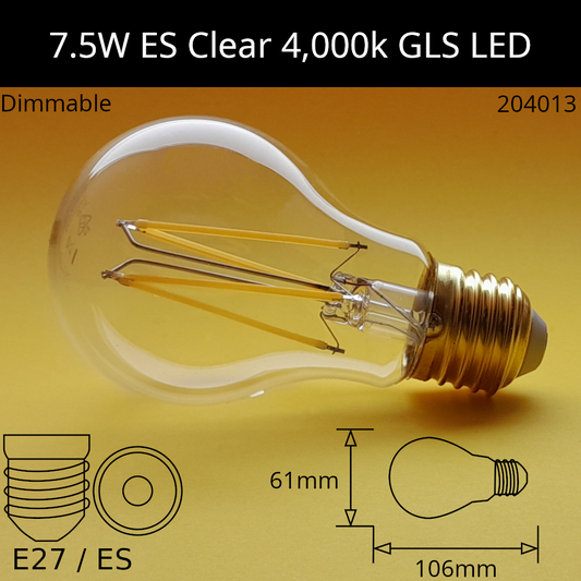 E27 (ES) / 2,700K - Warm White / 7.5W - 720lm - Dimmable