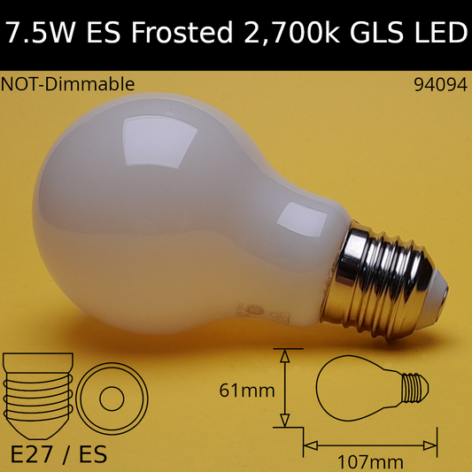 E27 (ES) / 2,700k - Warm White / 7.5W - 806lm - NOT Dimmable