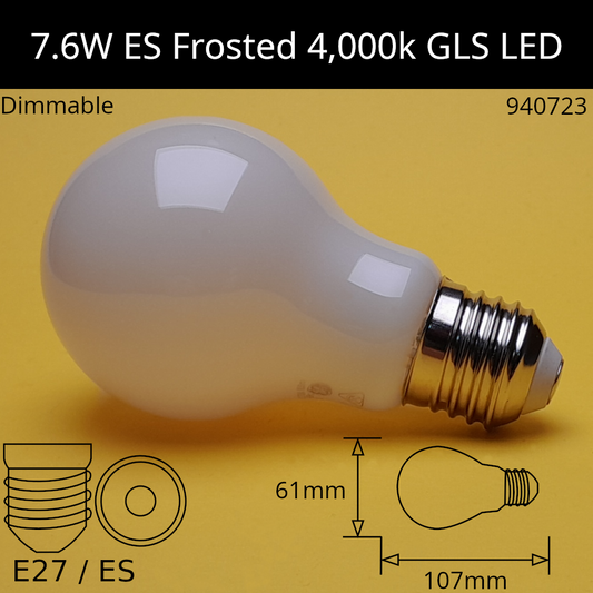 E27 (ES) / 4,000K - Cool White / 7.6W - 806lm - Dimmable