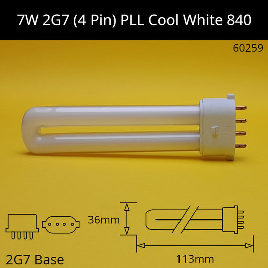 7W 2G7 (4 pin) PLL 4,000K Cool White 840 Compact Fluorescent