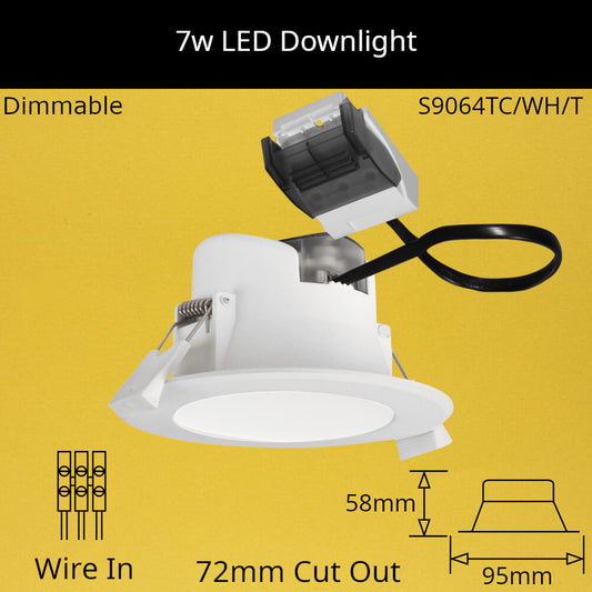 7W 230V CCT 95mm Front Face LED Downlight