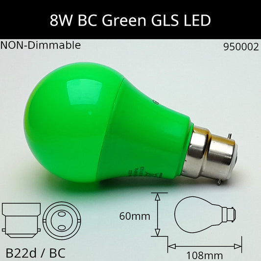 B22D (BC) / Green - 8W