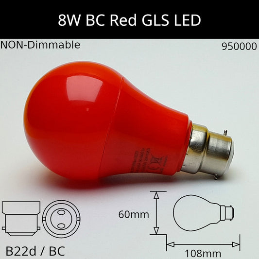 B22D (BC) / Red - 8W