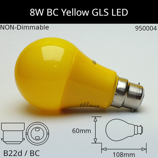B22D (BC) / Yellow - 8W