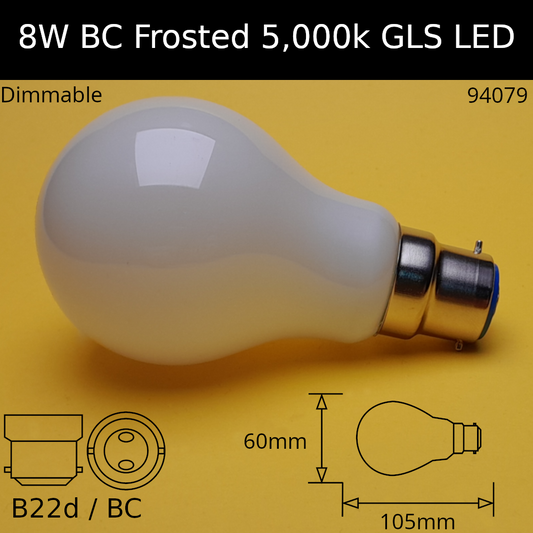 B22D (BC) / 5,000k - Neutral Daylight / 8W - 950lm - Dimmable