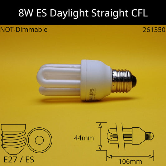 E27 (ES) / 8W - Daylight - 6500k / No Discount Available