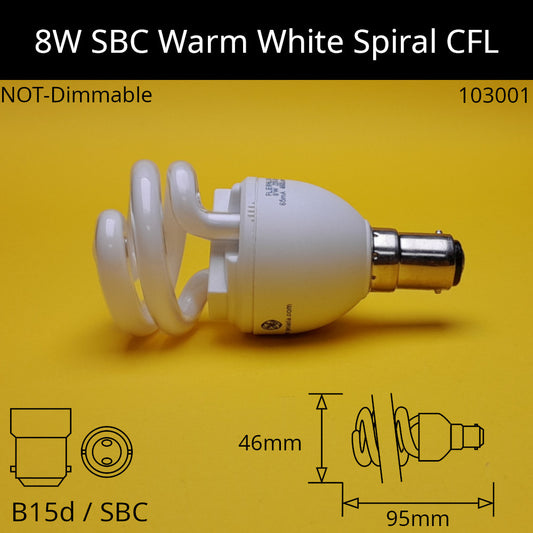 B15d (SBC) / 8W - 2,700K - Warm White / No Discount Available