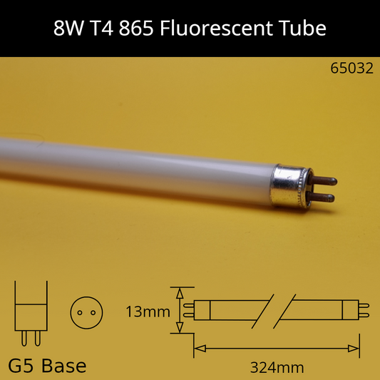 8W T4 324mm 6,400k Daylight 865 Fluorescent Tube