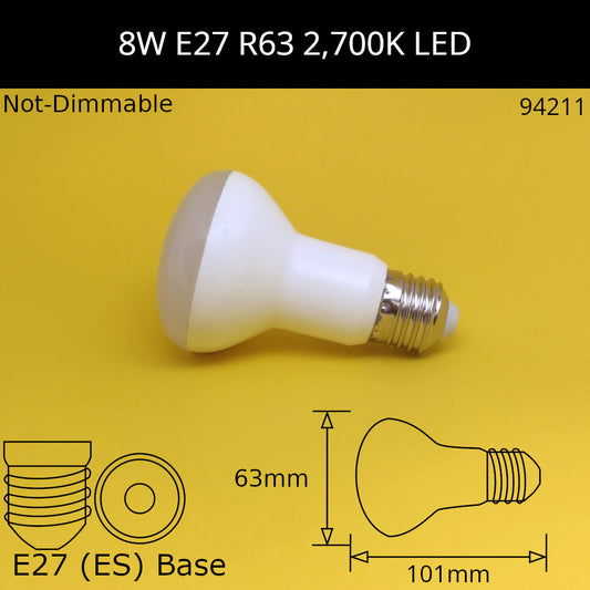 8w ES R63 230V Warm White 2700K LED