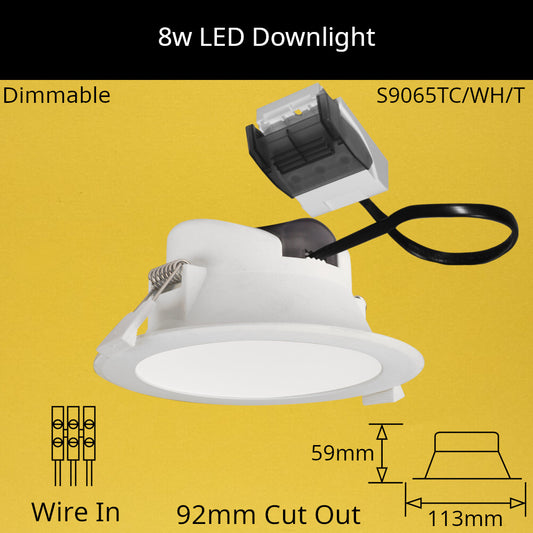 8W 230V CCT 113mm Front Face LED Downlight