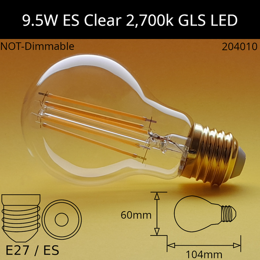 E27 (ES) / 2,700K - Warm White / 9.5W - 1,350lm - NOT Dimmable