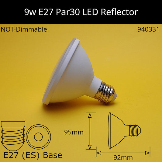9w ES PAR30 230V Warm White 3,000k LED