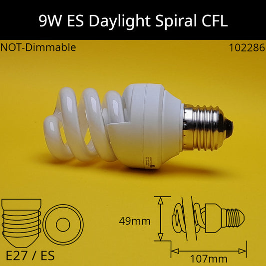 E27 (ES) / 9W - 6,500K - Daylight / No Discount Available