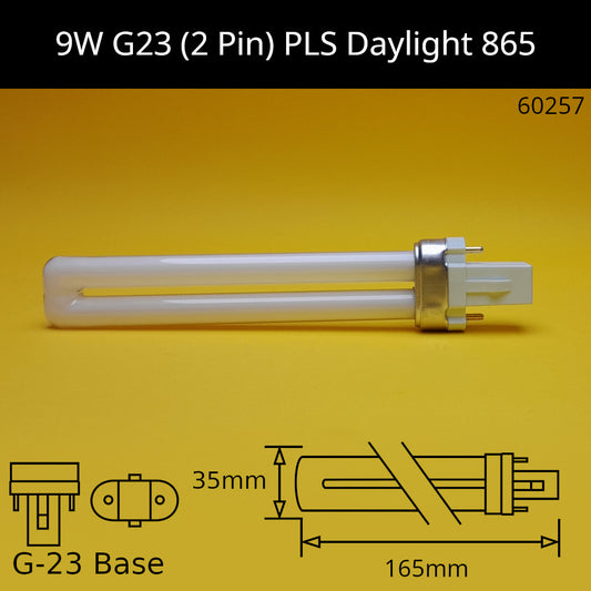 9W G23 (2 Pin) PLS 6,500K Daylight 865 Compact Fluorescent