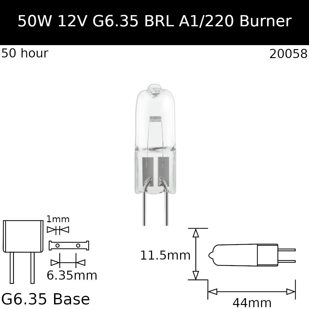 BRL 50W 12V G6.35 - Osram Code 64610