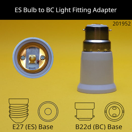 ES Bulb to BC Light Fitting Adapter (always check photo)